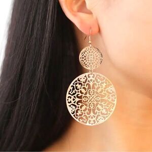 New Exclusively Fancy Gold Long Dangle Lightweight Earrings